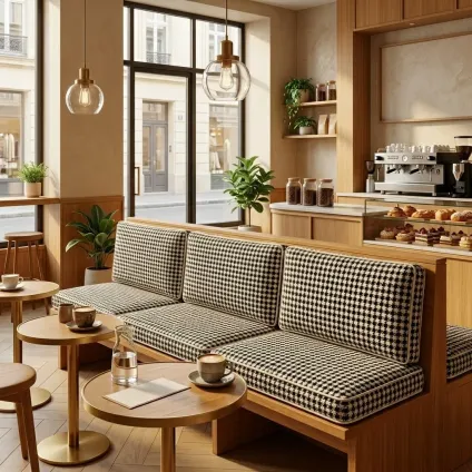 BANQUETTE ANDREA JACQUARD NOIR / BLANC