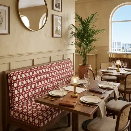 BANQUETTE CANNAGE CALIFORNIEN OUTDOOR