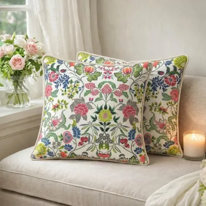 COUSSIN BROCART DECORATIF FUCHSIA