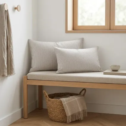 COUSSIN PETITE RAYURE TALAIOT ECRU ET BEIGE