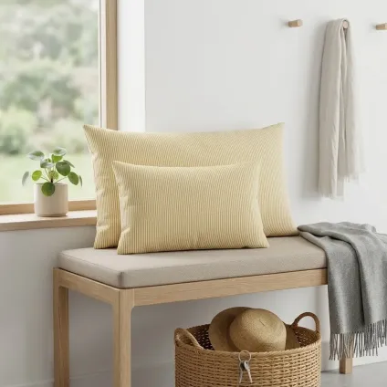 COUSSIN PETITE RAYURE TALAIOT ECRU ET OCRE