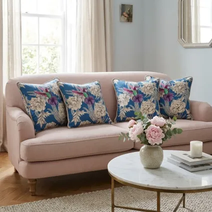 COUSSIN FOREVER FOND BLEU SUR LIN