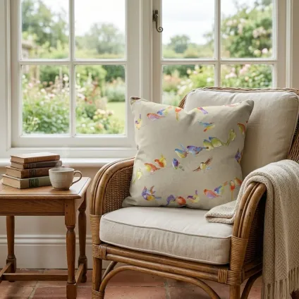 COUSSIN HAPPY BIRDS FOND LIN