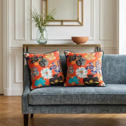 Coussin Kimono flowers