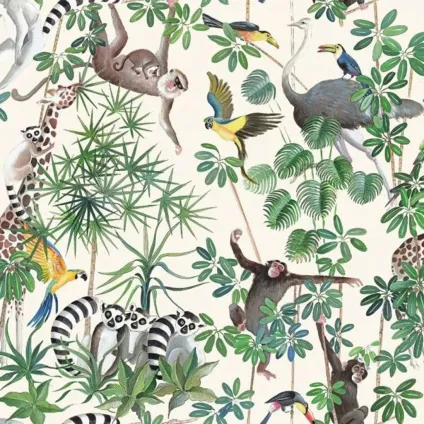 TISSU LA JUNGLE DES ANIMAUX
