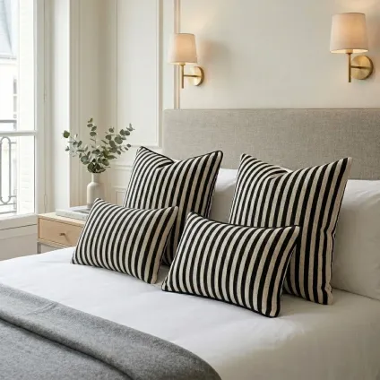 COUSSIN MATTEO JACQUARD NOIR / BLANC