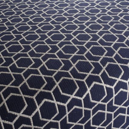 JETÉ DE LIT TOKYO BLEU MARINE BLANC