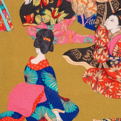 JETÉ DE LIT KIMONO FOND OR