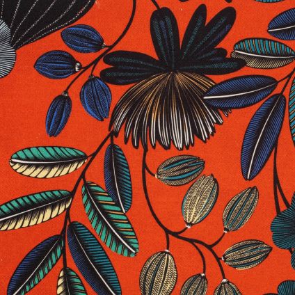 JETÉ DE LIT ORPHEE MULTICOLORE FOND ORANGE