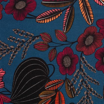 JETÉ DE LIT ORPHEE MULTICOLORE FOND BLEU NUIT