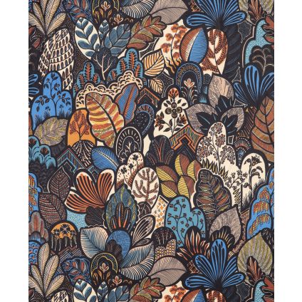 JETÉ DE LIT JOSEPHINE ORANGE / BLEU ROI SUR VELOURS
