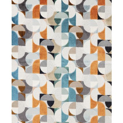 JETÉ DE LIT ELVIS JACQUARD NOIR / ORANGE / BLEU