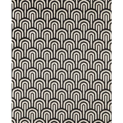 JETÉ DE LIT MEMPHIS JACQUARD BEIGE NOIR