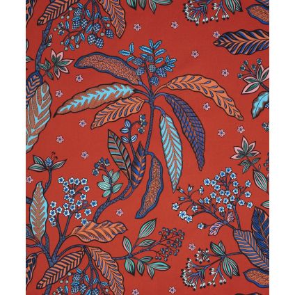 JETÉ DE LIT BIBI FOND ROUGE TOMETTE