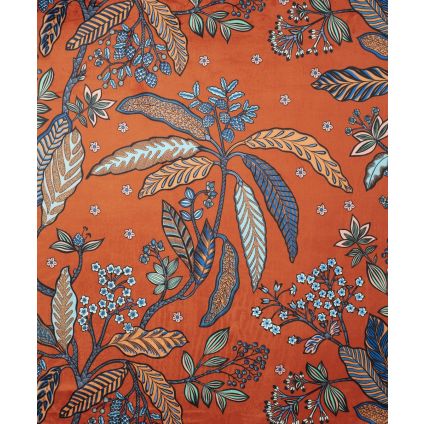 JETÉ DE LIT BIBI FOND ORANGE SANGUINE SUR VELOURS