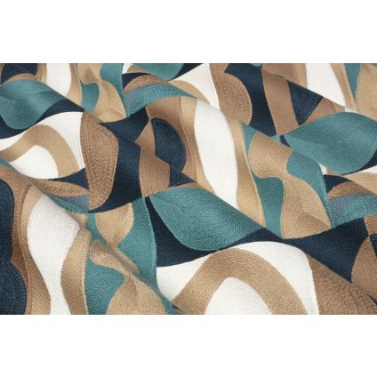 JETÉ DE LIT GLAMOUR BRODE BEIGE/BLEU