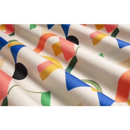 JETÉ DE LIT HEROS MULTICOLORE FOND BEIGE CLAIR SUR VELOURS