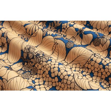 JETÉ DE LIT SUZIE PECHE FOND BLEU AZUR