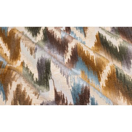 JETÉ DE LIT IKAT JACQUARD BLEU / VERT