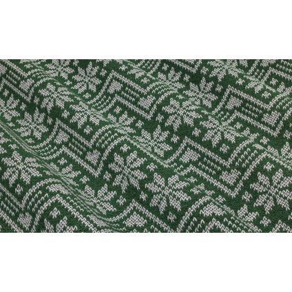 JETÉ DE LIT ROCHEBRUNE JACQUARD DE LAINE FOND VERT