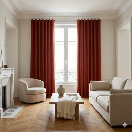 rideau Aspect flanelle rive gauche
