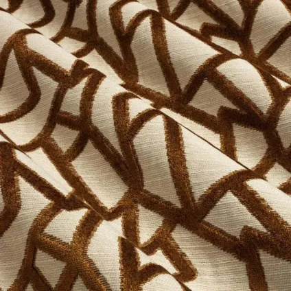 TISSU BLUES JACQUARD BRONZE