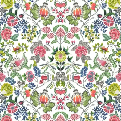 TISSU BROCART DECORATIF FUCHSIA