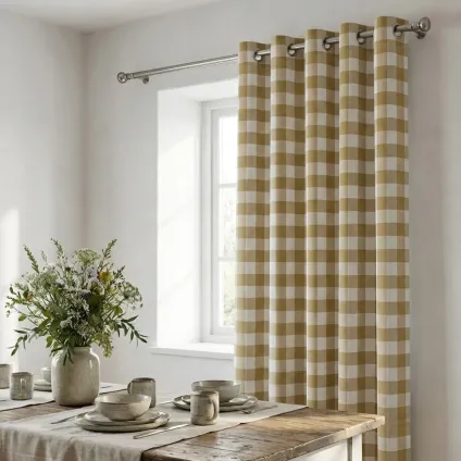 RIDEAU CARREAU DEIA ECRU ET BEIGE