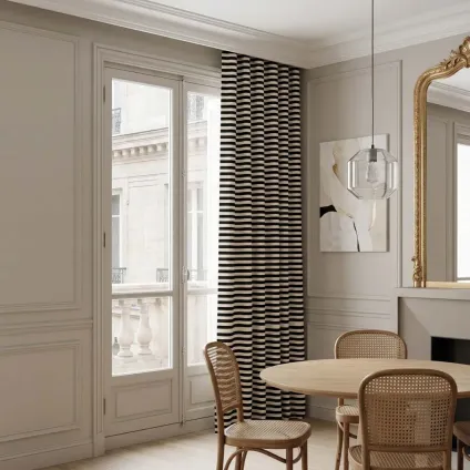 RIDEAU MATTEO JACQUARD NOIR / BLANC