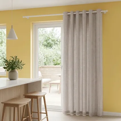 RIDEAU PETITE RAYURE TALAIOT ECRU ET BEIGE
