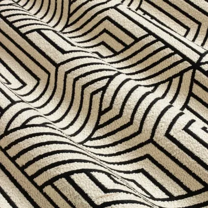 TISSU SHIRO JACQUARD NOIR / BLANC