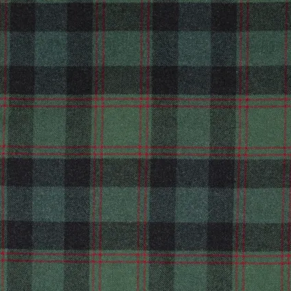 TISSU TARTAN LAINE RECYCLEE VERT ROUGE