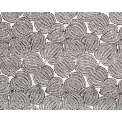 TISSU AU METRE HARVEST NOIR FOND GRIS