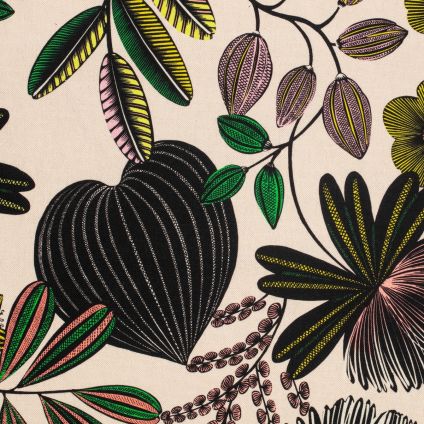 TISSU AU METRE ORPHEE MULTICOLORE FOND CREME